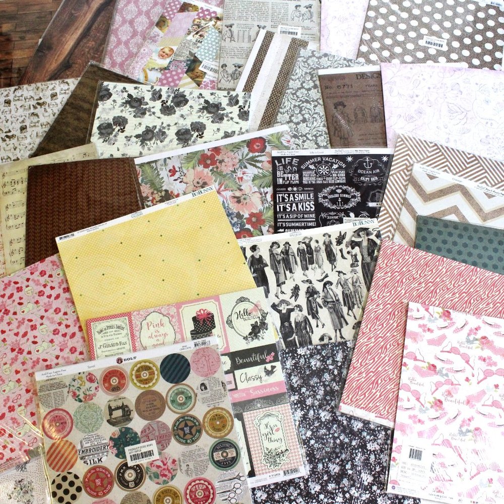 Scrapbook Cardstock Paper 12 x 12 Lot Includes 40 Sheets